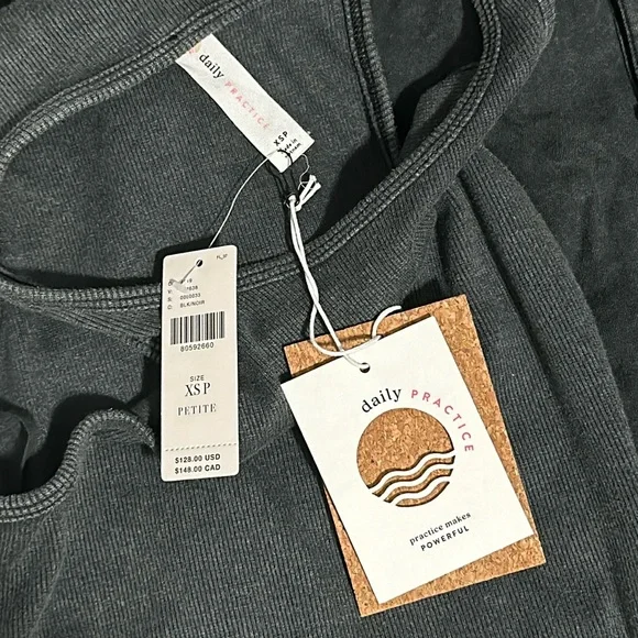 Daily Practice by Anthropologie Be Bold Racerback Twofer Dress in “Washed Black” - Picture 10 of 15